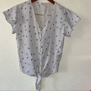 SIM & SAM-Floral Half-Shirt Tie Bottom